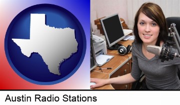 a female radio announcer in Austin, TX