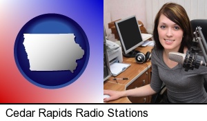 a female radio announcer in Cedar Rapids, IA