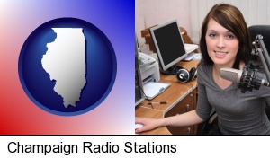 Champaign, Illinois - a female radio announcer