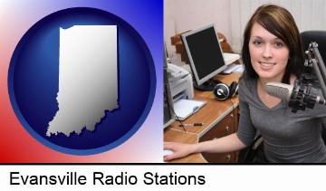 a female radio announcer in Evansville, IN