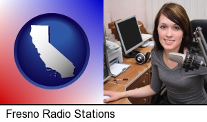 a female radio announcer in Fresno, CA