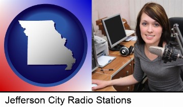 a female radio announcer in Jefferson City, MO