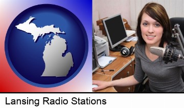 a female radio announcer in Lansing, MI