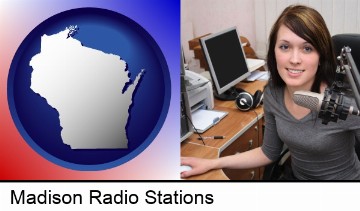 a female radio announcer in Madison, WI
