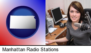a female radio announcer in Manhattan, KS