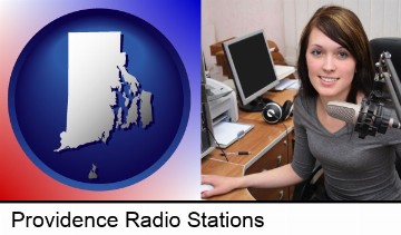 a female radio announcer in Providence, RI