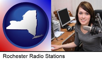 a female radio announcer in Rochester, NY