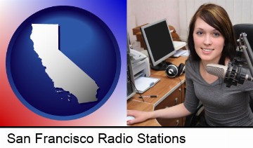 a female radio announcer in San Francisco, CA