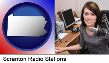 a female radio announcer in Scranton, PA