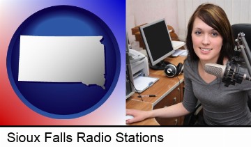 a female radio announcer in Sioux Falls, SD