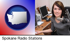 Spokane, Washington - a female radio announcer