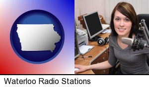 a female radio announcer in Waterloo, IA