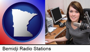 a female radio announcer in Bemidji, MN