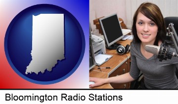 a female radio announcer in Bloomington, IN