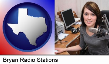 a female radio announcer in Bryan, TX