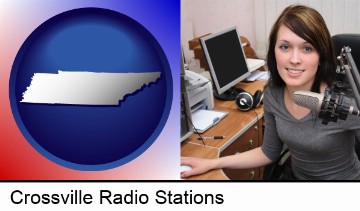 a female radio announcer in Crossville, TN