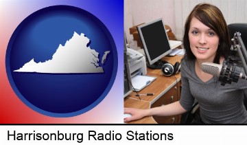 a female radio announcer in Harrisonburg, VA