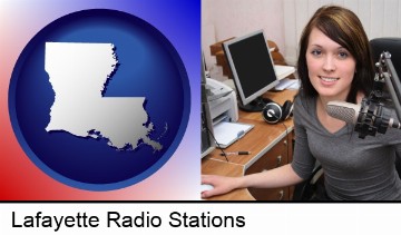 a female radio announcer in Lafayette, LA