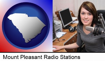 a female radio announcer in Mount Pleasant, SC
