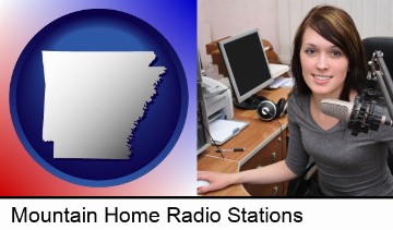 a female radio announcer in Mountain Home, AR