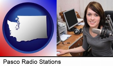 a female radio announcer in Pasco, WA