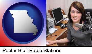 a female radio announcer in Poplar Bluff, MO