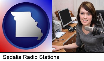 a female radio announcer in Sedalia, MO
