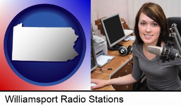 a female radio announcer in Williamsport, PA